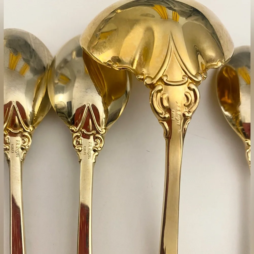 F.B. Rogers Golden French Rose gold electroplated flatware (7 pieces)